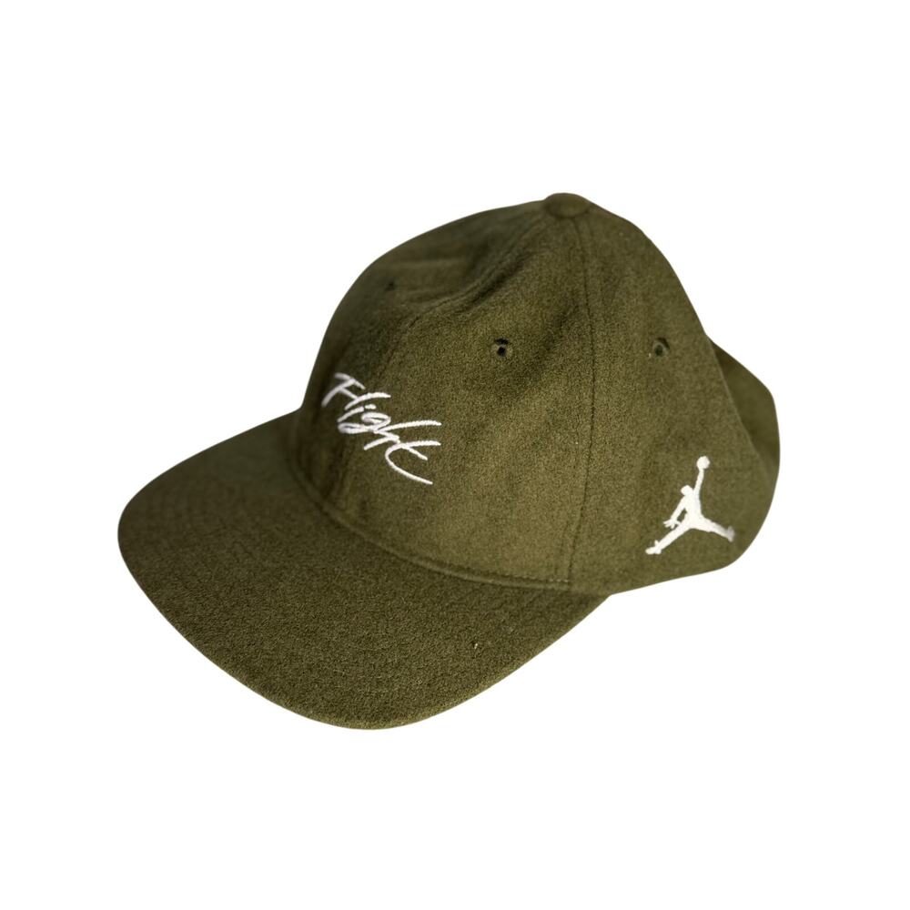 Jordan Flight Adjustable Strapback Hat Olive Green Wool Blend Cap NWT Unisex